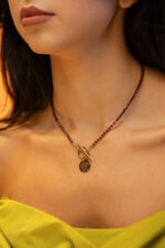 Колие Psalm 50:12  Faceted Garnet